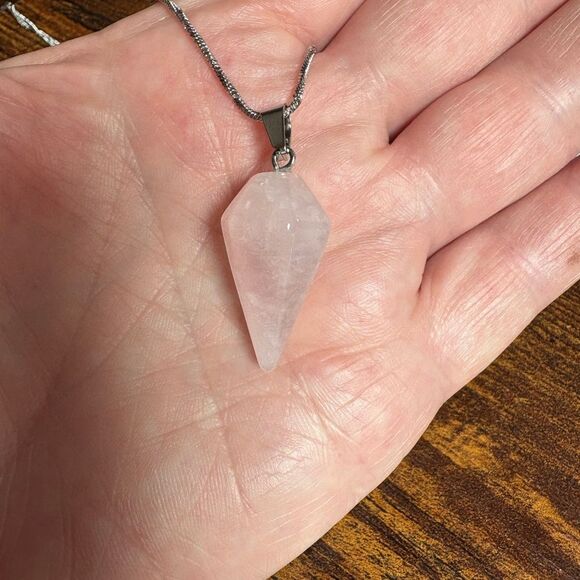 Rose Quartz Necklace NWT - Picture 1 of 9